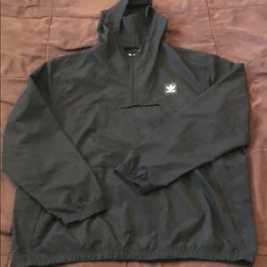 Black adidas rain/windbreaker jacket